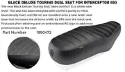 BLACK DELUXE TOURING DUAL SEAT FIT FOR ROYAL ENFIELD INTERCEPTOR 650