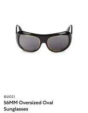 NWT $695 GUCCI GG1108S 001 56MM OVERSIZED OVAL SUNGLASSES