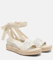[Jimmy Choo] Jimmy Choo Arlee 60 embroidered espadrille wedges AU 11 white