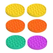 6x Pop Fidget Sensory Toys, Autism Special Needs Stress Relief Silicone Pressure Relieving Toys, Squeeze Toys for Kids Children Adults - Multicolours