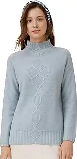 [ZHILI] Women's Winter Mock Neck Pullover Long Sleeve Cashmere Jumper Sweater