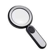 Handheld Illuminated Magnifying Lens whit 21 LED 3 Modes Illuminated Book Magnifying Glass for Kids Seniors Reading Inspection (Black and White)