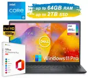 Dell Inspiron 15 Laptop FHD Intel i5 Up to 64GB RAM& 2TB SSD Win PRO Office 2024