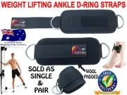 Weight Lifting Ankle WOOL PADDED D-Ring Pulley Cable Attachment Gym Leg Strap