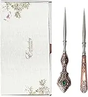 Leather Sewing Awl- Leather Awl Tool, Sewing Craft Kit | 2pcs Vintage Embroidery Awl for Sewing, Leather Scratch Awl Hole Punch Tool, Portable Sewing Tool Kit for Leather Embroidery Craft Art Work