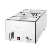 Apuro Bain-Marie with Tap & Pans 2x GN 1/3 2x GN 1/6 - Portable Bain Maries (...