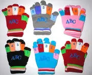 WHOLESALE LOT 30 CHILDRENS KIDS ABC WINTER STRETCH GLOVES GIFTS CHARITY GIVEAWAY