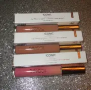 Iconic London Lip Plumping Gloss 2x NEARLY NUDE & 1x SWEET TALK Full Size NIB