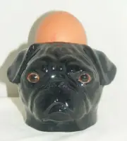 Quail Ceramics Pug Face Egg Cup Black 656