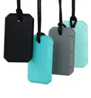 Brand New Sensory Chew Teether Necklace Chewellery 4 Pack Dog Tag Multi Colour