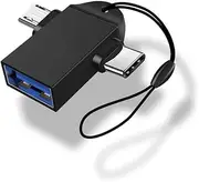 2-in-1 OTG Adapter USB 3.0 Female to Micro USB Male and USB C Male Connector, USB C to USB Adapter, Micro to USB OTG Aaadapter Converter