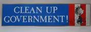 RARE VTG 1954 Charlie Brown Peanuts Bumper sticker CLEAN UP GOVERNMENT! NOS NEW!