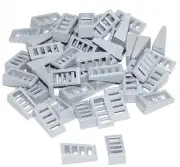 Lego Lot of 50 New Light Bluish Gray Slope 18 2 x 1 x 2/3 with 4 Slots Pieces