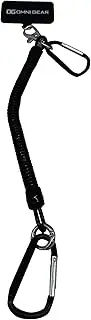 Drop Stop Mobile Phone Tether for Drop Damage and Theft Protection - Universal Phone Lanyard with Carabiners for Secure Vest Attachment - Tablet and Phone Carrier for Daily Activities (Black)