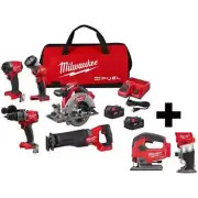 Milwaukee (5-Tool) Cordless Combo Kit 18V Li-Ion Brushless w/ Jig Saw + Router