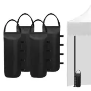 4 Black Cylindrical Sand Bags Weights for Canopy Weight Bag Outdoor Advertisi...