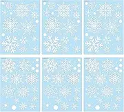 ASTIMESA 114 Pcs Snowflake Window Clings for Glass Windows, Double Sided Winter Snowflake Stickers, Static Snowflake Window Decals Decoration Ornaments for Christmas Xmas Holiday Home Party