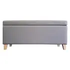 Bridgett Storage Dusty Grey Ottoman Blanket Box Foot Stool in PU Leather