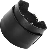 [Jovivi] Cutom Leather Bracelet - Personalized Punk Men Women Black Brown Wide Genuine Leather Wrap Cuff Bangle Bracelet Belts Wistband, Adjustable 7.2"-9"