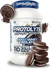 VMI Sports ProtoLyte 100% Whey Isolate Protein Powder, Milk & Cookies, 1.63lb, with Amino Acids, Electrolytes, Enzymes, High Protein, Sugar Free, Gluten Free, Lactose Free, Cookies & Cream