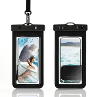 Yuexitech Waterproof Phone Case for Swimming，2 Pack IPX8 Waterproof Phone Pouch，Underwater Phone Case for iPhone 16 15 14 13 12 Pro XS, Samsung S24 S23 S22, Huawei P60 Mate 60 up to 7.2" Black