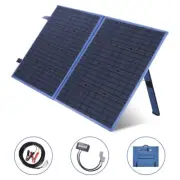 200W 12V Folding Solar Panel Blanket Flexible Mono Mat Completed Kit & Legs