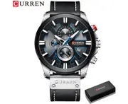 CURREN Top Luxury Brand Men's Military Waterproof Leather Sport Quartz Watches Chronograph Date Fashion Casual Men's Clock 8346