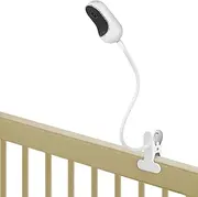 Flexible Clip Mount Compatible with Owlet, Motorola and Other Baby Monitor Camera with 1/4 Threaded Hole Without Tools or Wall Damage - White