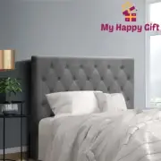 Artiss Headboard KING SINGLE Bed Head Bedhead Fabric Frame Base CAPPI Grey