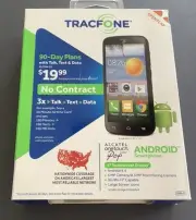 (NEW) ALCATEL ONETOUCH Pop Icon - Smartphone-4GB - Black (TracFone) ~SEALED~