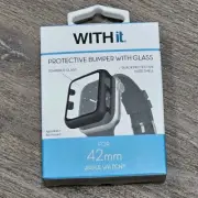 Apple Watch 42MM Protective Bumper Tempered Glass Smartwatch Screen Protector