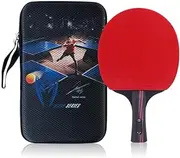 Table Tennis Bat, Offensive Carbon Fibre Ping Pong Bat, Competitive Table Tennis Racket, 5 Wood + 2 Carbon Baseplate Ping Pong Paddle