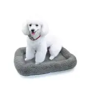 Soft Plush Cat Bed Mat 16" x 22" Pet Cushion with Pillow Around for Medium