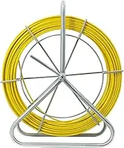 4.5MM 250FT Duct Rodder Cable Pulling Rod Fiberglass Duct Rod Fish Tape Puller Wire Cable Running Rod with Cage