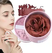 Flower Blush | 3D Petal Design Travel Size Blush - 3.5g Contour Cream Highlighter Natural Scented Pigmented Nude Makeup For Travel Bridal Stage Winter