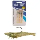 3 Pack of Rigged Jarvis Walker Scented Shrimp Soft Body Lures-Clear Gold/Glitter