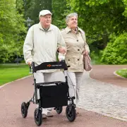 CostwayHeight Adjustable and Foldable Rollator Walker with Storage Bag-Black