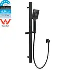 Matt Black Square Sliding Rail 3-Mode Handheld Shower Head Wall Connector Set
