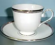 Lenox Pearlescence Tea Cup And Saucer Platinum Trim 1st Quality USA New