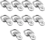 10Pcs 1/4" D Ring Tie down Anchors, 304 Stainless Steel Heavy Duty Hooks