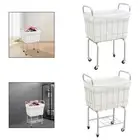 Laundry Cart with Wheels Washing Bin Sheets Linens Toys Blankets Dirty Clothes