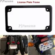 Black 4" X 7" Aluminum License Number Plate Frame Cover For Harley Honda Custom