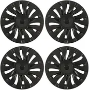 4PCS Wheel Caps 19Inch Hub Cap Replacement Automobile Wheel Hubcap Full Rim Cover Compatible for Tesla Model Y 2024 Accessories(Type B Matte Black)