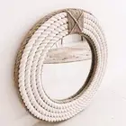 Country Coastal Nautical Hampton Style Round Rope Mirror Large 110cm