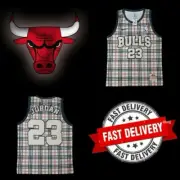 CHICAGO BULLS TARTAN MICHAEL JORDAN 23 JERSEY SIZE SMALL BNWT