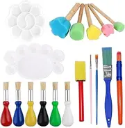 18-Piece Kids Paint Brushes, Toddler Painting Set, Colorful Paint Brushes for Children Toddlers Beginners, Toddler Paint Brushes Bring The Fun of Creating and Painting to Children