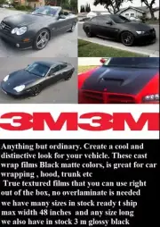 4ft x 11 ft Black Matte 3M ScotchCal Graphic Vinyl Film Sheet Wrap 3M