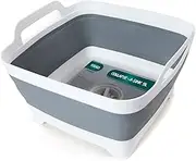 Flow.Month Dish Basin with Drain by Progressive CDT-1 Collapsible Large Pop Up Portable 9 litres Capacity, Washing Basin, Perfect for RV Sink, Best Dish Tub,Food Sink Strainer