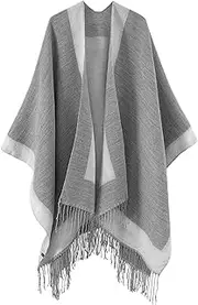 [KiRYu] Women Poncho Shawl Poncho Cape Cardigan Open Front