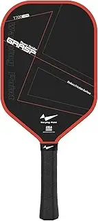 Warping Point Raw T700 Carbon Fiber Pickleball Paddle, USAPA Approved, Edgeless Elongated Design with Endura Friction Surface & 13mm Polymer Core, Thermoformed for Ultimate Spin & Power